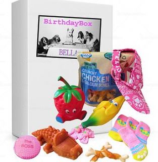 dog birthday box hamper for girls by bijou gifts