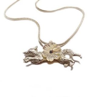 vintage silver fox charm necklace by eve&fox