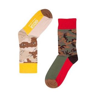 fun pair of odd socks 'the soldier' red top by odsx