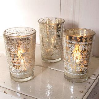 etched glass tealight holder by red lilly
