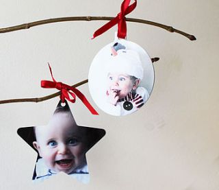 personalised photograph christmas decoration by we love to create