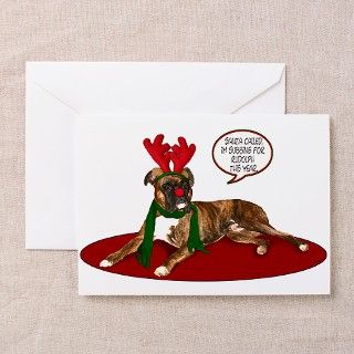 Boxer Christmas Greeting Cards (Pk of 10) by rufusremedies