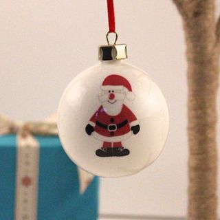 personalised father christmas bauble by the little blue owl