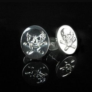 memento mori skull silver cufflinks by tales from the earth