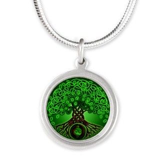 Circle Celtic Tree of Life Silver Round Necklace by artoffoxvox