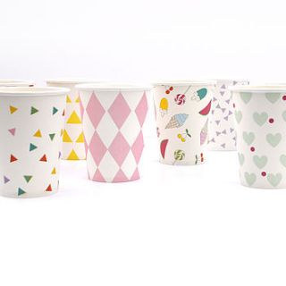 set of eight paper drink cups by peach blossom