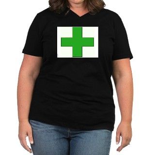 Green Medical Cross Plus Size T Shirt by HashKush