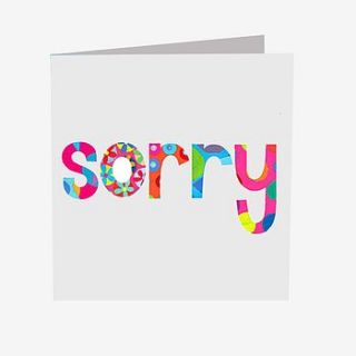 sparkly sorry card by square card co