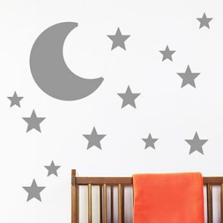 moon and stars wall stickers by little chip