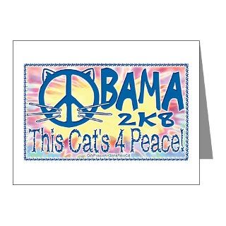 Obama Peace Cat Note Cards (Pk of 10) by obamapeacecat