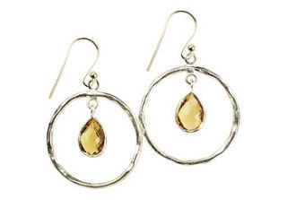 hoop earrings citrine and silver by flora bee