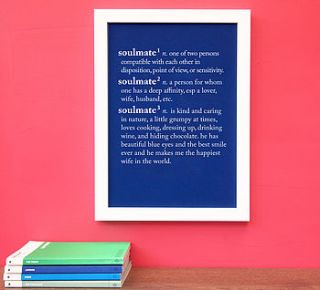 personalised soulmate dictionary print by coconutgrass