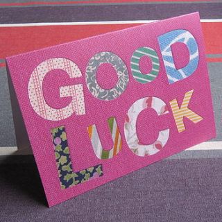 pack of five 'good luck' cards by gracie collins