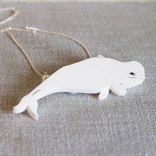 beluga whale necklace by finest imaginary