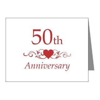 50th Wedding Anniversary Note Cards (Pk of 10) by pixelstreetann