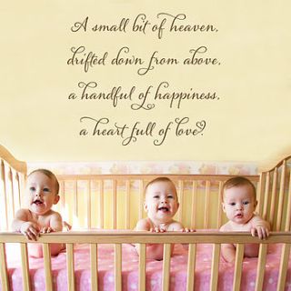 'a small bit of heaven' childrens wall quote by making statements