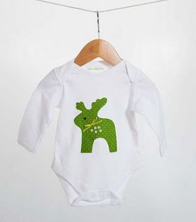 green spotty reindeer bodysuit by jack and ava