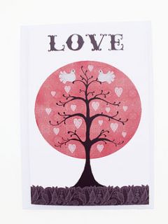love dove tree card by pomegranate prints