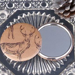christmas stag pocket mirror stocking filler by edamay