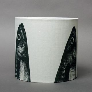 linen mackerel heads lampshade by cream cornwall