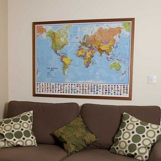 political world map framed print by maps international