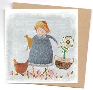 chicken greeting card with seeds by seedlings cards