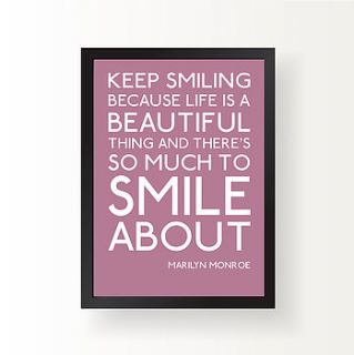 keep smiling print by parkins interiors