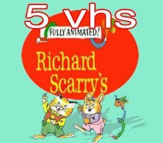 fully animated richard scarry's set 5vhs Richard Scarry's Best Silly Stories and Songs Video Ever, Richard Scarry's Best Sing Along Mother Goose Video Ever, The Busy World of Richard Scarry   Practice Makes Perfect , The Busy World of Richar