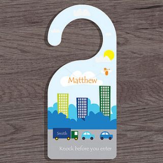 personalised 'traffic' door hanger by a piece of ltd