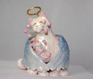 Missy & Alexa   WhimsiClay Mother & Baby Angel Cat   Collectible Figurines