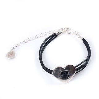 silver heart strand friendship bracelet by francesca rossi designs
