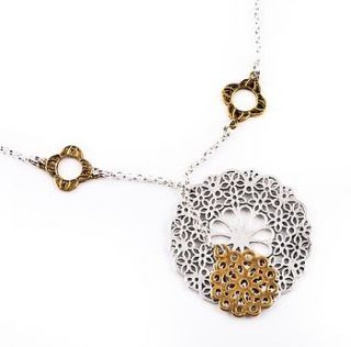 gold and silver large charm necklace by francesca rossi designs