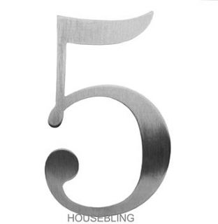 contemporary stainless steel house number by housebling
