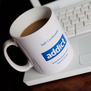 personalised social network addict mug by name art