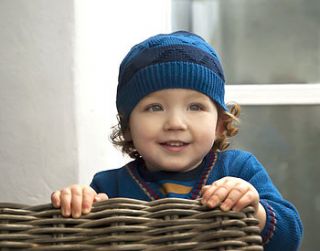 baby boys striped hat and scarf set by toffee moon