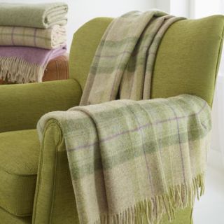 british wool green check throw by the wool room