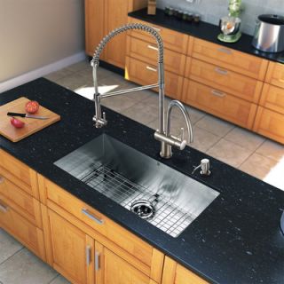 Vigo 30 x 19 Zero Radius Single Bowl Kitchen Sink with Aerator