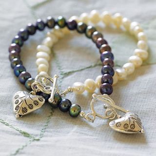 freshwater pearl heart bracelet by dirty cherub