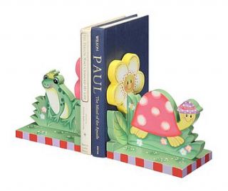 hand painted wooden bookends by toys of essence
