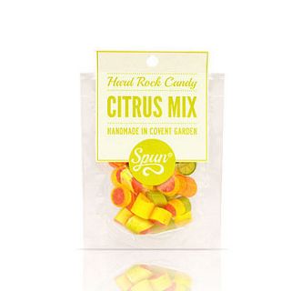 citrus mix hard rock candy in a bag by spun candy