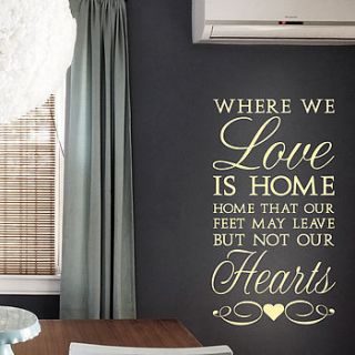 where we love is home by wall decals uk by gem designs