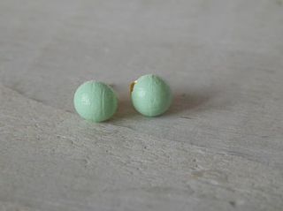 tiny wooden earring studs   mint green by simply chic gift boutique