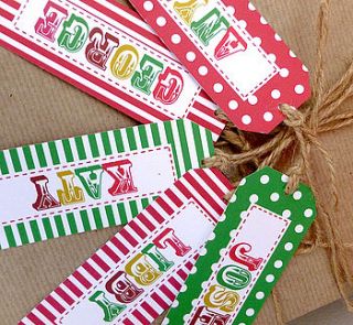 set of 10 personalised gift tags by tillie mint