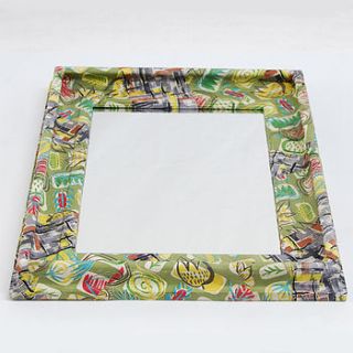 fifties fabric decoupage mirror by something or other