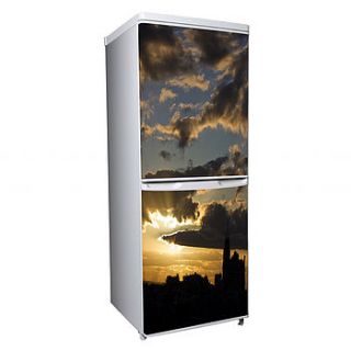 city sunset vinyl refrigerator cover by vinyl revolution