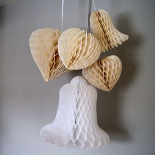 hearts or bells paper decoration by red lilly