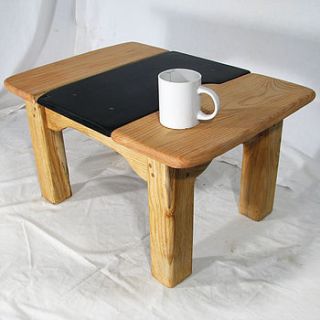 wood and slate coffee table by free range designs