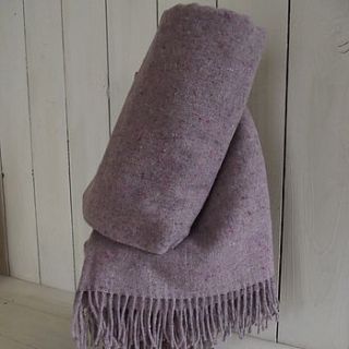 'irish heather' tweed wool throw by rustic country crafts