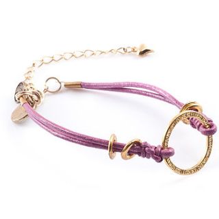 gold hoop leather bracelet by francesca rossi designs