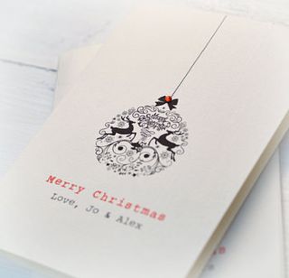 christmas ornament personalised card set by this is pretty